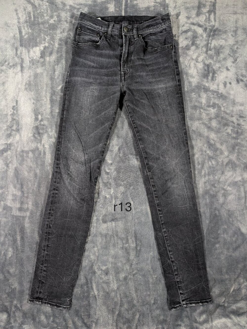 R13 Jeans Women 26 Black Italy High Rise Skinny Indie Designer Stretch Denim